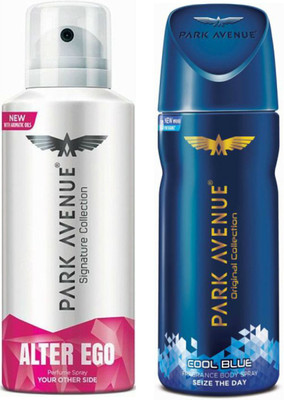 Park Avenue 1 Alter Ego & 1 Cool Blue Body Spray - For Men(260 ml, Pack of 2)