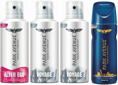 Park Avenue 1 Alter Ego & 2 Voyage & 1 Good Morning Body Spray - For Men(520 ml, Pack of 4)
Park Avenue 1 Alter Ego & 2 Voyage & 1 Good Morning Body Spray - For Men(520 ml, Pack of 4)