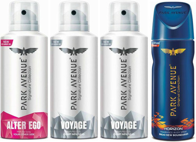 Park Avenue 1 Alter Ego & 2 Voyage & 1 Horizon Body Spray - For Men(520 ml, Pack of 4)
Park Avenue 1 Alter Ego & 2 Voyage & 1 Horizon Body Spray - For Men(520 ml, Pack of 4)