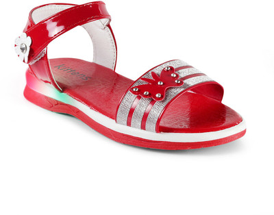 KITTENS Girls Velcro Strappy Sandals(Red