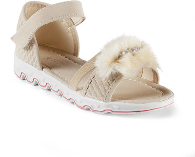 KITTENS Girls Velcro Strappy Sandals(Beige