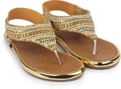 Do Bhai Women Golden Flats