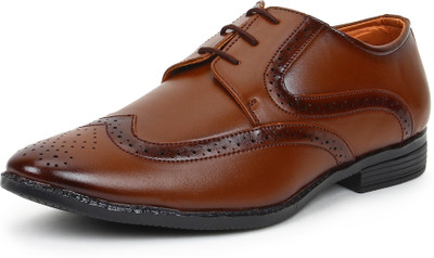 BUWCH Men Formal Brogue Shoe Party Wear For Men(Brown, Dark brown