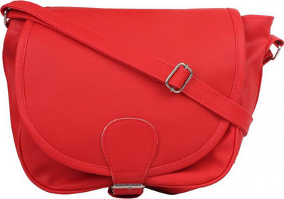 Divu Collections Women Casual Red PU Sling Bag