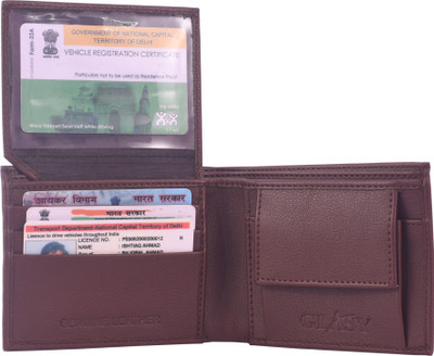 devfabrication Boys Brown Genuine Leather Wallet(6 Card Slots)