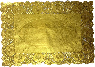 Funcart 10pcs Metallic Gold Squre Doilies, size 36*24 Cm