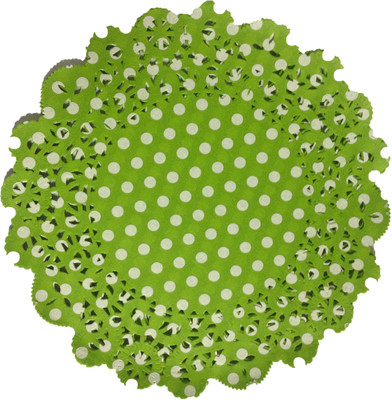 Funcart 10pcs Green Polka Dot Round Doilies 8"