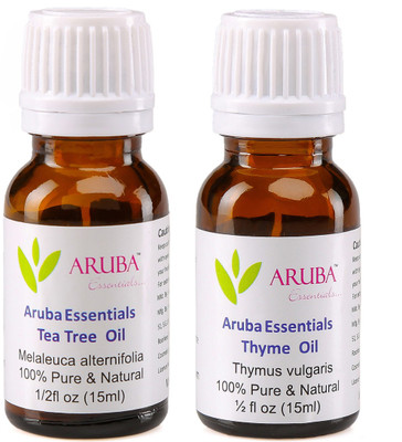 Aruba Essentials Tea Tree Oil & Thyme Oil 100% Undiluted Combo of 15 ml each(30 ml)
Aruba Essentials Tea Tree Oil & Thyme Oil 100% Undiluted Combo of 15 ml each(30 ml)