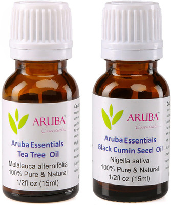 Aruba Essentials Tea Tree Oil & Black Cumin Seed Oil 100% Undiluted Combo of 15 ml each(30 ml)
Aruba Essentials Tea Tree Oil & Black Cumin Seed Oil 100% Undiluted Combo of 15 ml each(30 ml)