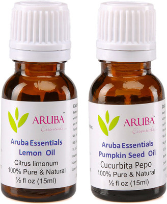 Aruba Essentials Lemon Oil & Pumpkin Seed Oil 100% Undiluted Combo of 15 ml each(30 ml)
Aruba Essentials Lemon Oil & Pumpkin Seed Oil 100% Undiluted Combo of 15 ml each(30 ml)