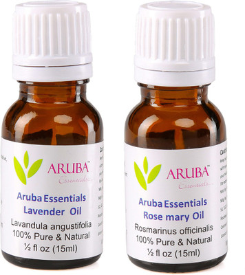 Aruba Essentials Lavender Oil & Rosemary Oil 100% Undiluted Combo of 15 ml each(30 ml)
Aruba Essentials Lavender Oil & Rosemary Oil 100% Undiluted Combo of 15 ml each(30 ml)