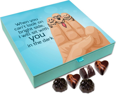 Chocholik Friendship Gift - When You Can’t Look On Bright Side, I Will Sit With You In The Dark - 9 Pc Truffles(108 g)
Chocholik Friendship Gift - When You Can’t Look On Bright Side, I Will Sit With You In The Dark - 9 Pc Truffles(108 g)
