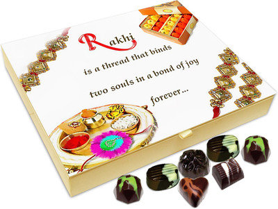 Chocholik Rakhi Gift Box - Rakhi is a thread that binds two souls in a bond of joy forever - 20pc Truffles(240 g)
Chocholik Rakhi Gift Box - Rakhi is a thread that binds two souls in a bond of joy forever - 20pc Truffles(240 g)