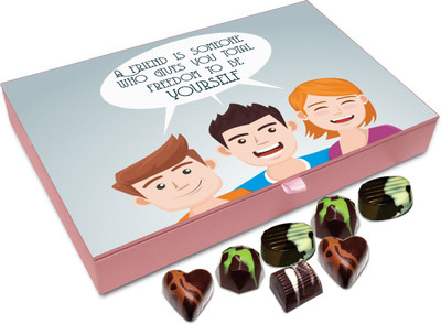 Chocholik Friendship Gift - A Friend Is Someone Who Gives You Total Freedom To Be Yourself - 12 Pc Truffles(144 g)
Chocholik Friendship Gift - A Friend Is Someone Who Gives You Total Freedom To Be Yourself - 12 Pc Truffles(144 g)