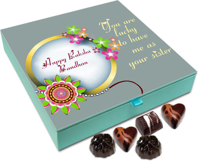 Chocholik Rakhi Gift Box - You are lucky to have me as Your sister. - 9pc Truffles(108 g)
Chocholik Rakhi Gift Box - You are lucky to have me as Your sister. - 9pc Truffles(108 g)