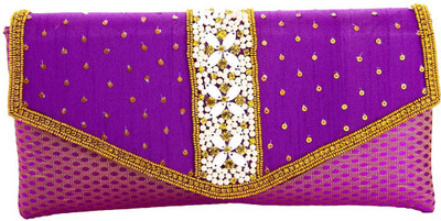 Utsavi Party Purple Clutch