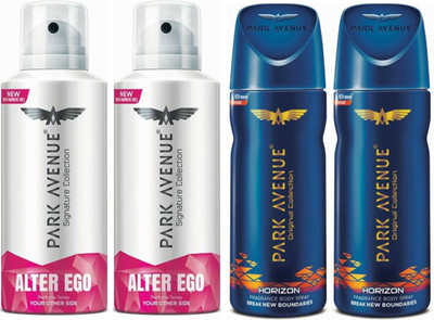 Park Avenue 2 Alter Ego & 2 Horizon Body Spray - For Men(520 ml, Pack of 4)
Park Avenue 2 Alter Ego & 2 Horizon Body Spray - For Men(520 ml, Pack of 4)