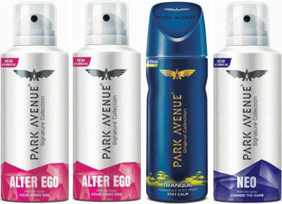 Park Avenue 2 Alter Ego & 1 Tranquil & 1 Neo Body Spray - For Men(520 ml, Pack of 4)
Park Avenue 2 Alter Ego & 1 Tranquil & 1 Neo Body Spray - For Men(520 ml, Pack of 4)