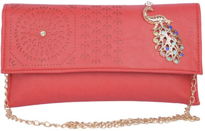 Aliado Women Casual Red Leatherette Sling Bag