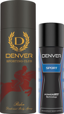 Denver Rider Deo 165 Ml & Sports Deo Nano 50 ml Deodorant Spray - For Men(215 ml, Pack of 2)
Denver Rider Deo 165 Ml & Sports Deo Nano 50 ml Deodorant Spray - For Men(215 ml, Pack of 2)