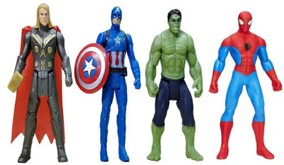 HALO NATION Infinity Heros Avenger collection of 4 Heros SpiderMan, Captain America , Iron Man and Thor(Multicolor)
HALO NATION Infinity Heros Avenger collection of 4 Heros SpiderMan, Captain America , Iron Man and Thor(Multicolor)
