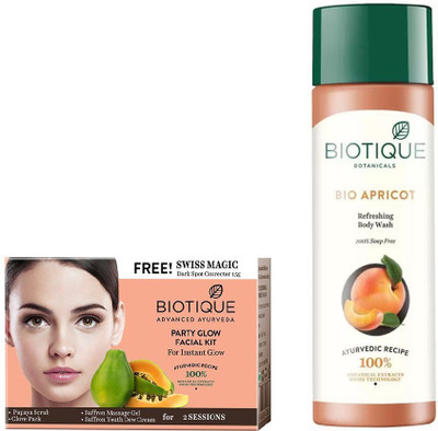 BIOTIQUE BIO Bio Party Glow Facial Kit, Bio Apricot Refreshing Body Wash(Set of 2)
BIOTIQUE BIO Bio Party Glow Facial Kit, Bio Apricot Refreshing Body Wash(Set of 2)