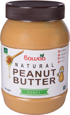 bawaa Natural Creamy Peanut Butter (Honey, Gluten Free and Vegan) 1 kg