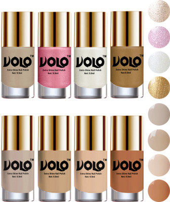 Volo High-Shine Long Lasting Non Toxic Professional Nail Polish Set of 8 Chrome Rust, Metallic Pink, Pearly White Chrome, Golden, Nude Tude(Pack of 8)
Volo High-Shine Long Lasting Non Toxic Professional Nail Polish Set of 8 Chrome Rust, Metallic Pink, Pearly White Chrome, Golden, Nude Tude(Pack of 8)