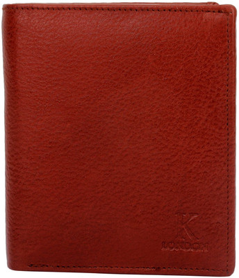 K London Men Tan Genuine Leather Wallet(4 Card Slots)