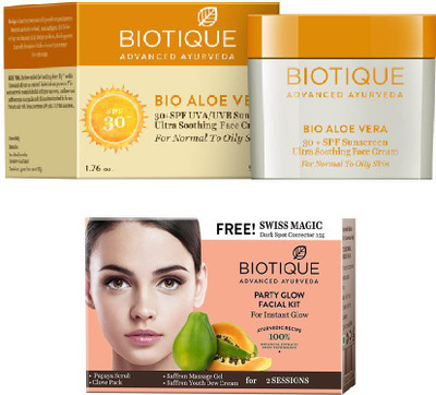 BIOTIQUE BIO Aloe Vera 30+ SPF Sunscreen Cream, Bio Party Glow Facial Kit(Set of 2)
BIOTIQUE BIO Aloe Vera 30+ SPF Sunscreen Cream, Bio Party Glow Facial Kit(Set of 2)