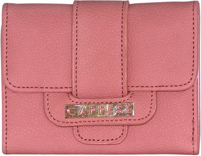 Caprese Women Casual Pink Artificial Leather Wallet(12 Card Slots)