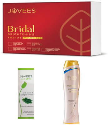Jovees Bridal Brightening Facial Value Kit-265g, Hair Repair Shampoo-250ml, Anti Acne Pimple Cream-60g.(Set of 3)
Jovees Bridal Brightening Facial Value Kit-265g, Hair Repair Shampoo-250ml, Anti Acne Pimple Cream-60g.(Set of 3)