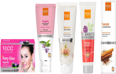 VLCC Party glow Kit 50g+Snigdha FW 100ml+Insta fairness 50g+Walnut 80g+ Sandal cleansing milk 100ml(Set of 5)
VLCC Party glow Kit 50g+Snigdha FW 100ml+Insta fairness 50g+Walnut 80g+ Sandal cleansing milk 100ml(Set of 5)