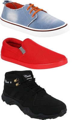 Chevit Combo Pack of 3 Casual & Sports Shoes (Loafer, Sneakers & Running Shoes) Casuals For Men(Black, Red, Blue
Chevit Combo Pack of 3 Casual & Sports Shoes (Loafer, Sneakers & Running Shoes) Casuals For Men(Black, Red, Blue