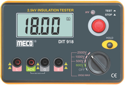 Meco DIT918 Meco 2.5kV - 20GV Digital Insulation Tester with AC Voltage Function Digital Voltage Tester
Meco DIT918 Meco 2.5kV - 20GV Digital Insulation Tester with AC Voltage Function Digital Voltage Tester