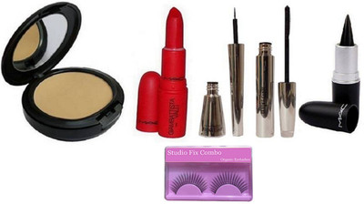 studio fix combo eyelashes& Face Powder Compact, Stick Kajal & Giambattista Valli Red Shade Lipstick Of Mac & Brooke Candy Eyeliner& Mascara(Set of 6)
studio fix combo eyelashes& Face Powder Compact, Stick Kajal & Giambattista Valli Red Shade Lipstick Of Mac & Brooke Candy Eyeliner& Mascara(Set of 6)