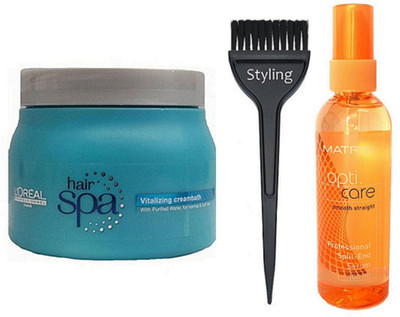 styling Hair Brush & Loreal Vitalizing Creambath Spa & Matrix Opticare Smooth Straight Professional Split End Serum(Set of 3)
styling Hair Brush & Loreal Vitalizing Creambath Spa & Matrix Opticare Smooth Straight Professional Split End Serum(Set of 3)