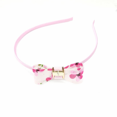 fairytale flower print bow hair band Head Band(Pink)