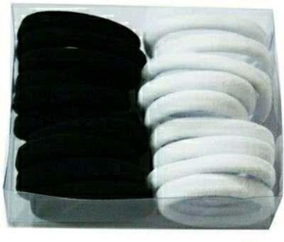 shiviksha Hair rubber band Pack of twenty (black,white) Rubber Band(Black, White)