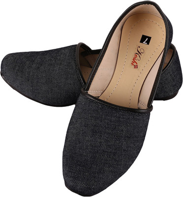 Koshi Koshi Ethnic Denim Shoe Jutis For Men(Black