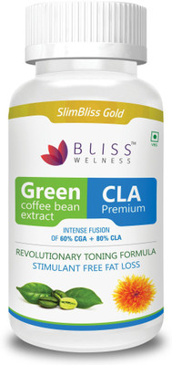 Bliss Welness Slim Bliss Gold Premium Combo of Green Coffee Bean Extract 50% CGA + CLA 80% Conjugated Lenoleic Acid Powder Weight Loss / Fat Burn Health Supplement - 60 Vegetarian Capsules(60 No)
Bliss Welness Slim Bliss Gold Premium Combo of Green Coffee Bean Extract 50% CGA + CLA 80% Conjugated Lenoleic Acid Powder Weight Loss / Fat Burn Health Supplement - 60 Vegetarian Capsules(60 No)