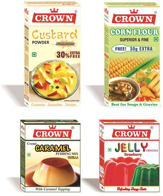 CROWN FOODS SMALL GIFT HAMPER CONTAINING CUSTARD POWDER (130 g)+ CORN FLOUR (130 g)+ CARAMEL PUDDING (100 g) + VEG. JELLY CRYSTAL (80 g) Custard Powder(440 g)
CROWN FOODS SMALL GIFT HAMPER CONTAINING CUSTARD POWDER (130 g)+ CORN FLOUR (130 g)+ CARAMEL PUDDING (100 g) + VEG. JELLY CRYSTAL (80 g) Custard Powder(440 g)