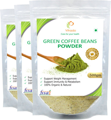 Vihado PREMIUM Quality Green Coffee Beans Powder, Unroasted, Arabica AAA+ - Instant Coffee 500 g(Pack of 3)
Vihado PREMIUM Quality Green Coffee Beans Powder, Unroasted, Arabica AAA+ - Instant Coffee 500 g(Pack of 3)