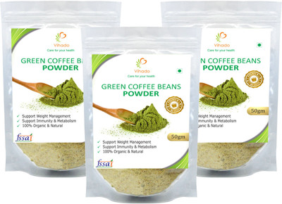 Vihado Premium Quality 100% Natural Arabica Green Coffee Bean Powder, Unroasted, Arabica AAA+ - Roast & Ground Coffee 50 g(Pack of 3)
Vihado Premium Quality 100% Natural Arabica Green Coffee Bean Powder, Unroasted, Arabica AAA+ - Roast & Ground Coffee 50 g(Pack of 3)