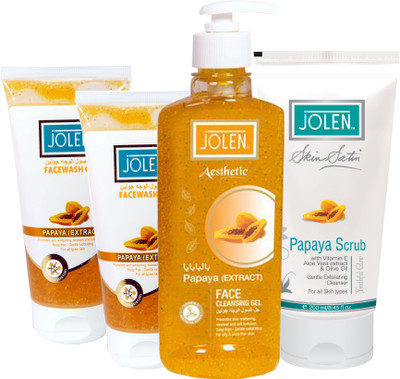 Jolen Papaya Face Care Combo Kit(Set of 4)