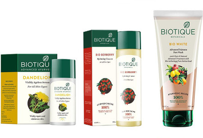 BIOTIQUE BIO Dandelion Ageless Lightening Serum, BERBERRY HYDRATING CLEANSER FOR ALL SKIN TYPES, white advanced fairness face wash(Set of 3)
BIOTIQUE BIO Dandelion Ageless Lightening Serum, BERBERRY HYDRATING CLEANSER FOR ALL SKIN TYPES, white advanced fairness face wash(Set of 3)