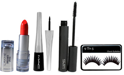 9 to 5 Eyelashes, Mac Liquid Eyeliner & Mascara, Colorbar Red Matte Lipcolor(Set of 4)
9 to 5 Eyelashes, Mac Liquid Eyeliner & Mascara, Colorbar Red Matte Lipcolor(Set of 4)