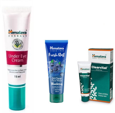 Himalaya under eye cream, clearvital cream, fresh start oil clear blueberry face wash(Set of 3)
Himalaya under eye cream, clearvital cream, fresh start oil clear blueberry face wash(Set of 3)