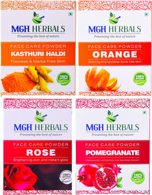 MGH Herbals Kasturi Haldi, Orange Peel, Rose Petals & Pomegranate Face Pack (Pack of 4)(400 g)
MGH Herbals Kasturi Haldi, Orange Peel, Rose Petals & Pomegranate Face Pack (Pack of 4)(400 g)