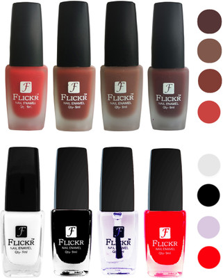 Flickr Velvet Matte Nail Polish + Glossy Nail Polish Combo (4+4) Black,White Top Coat,Red,Red,Nude,Brown,Maroon(Pack of 8)
Flickr Velvet Matte Nail Polish + Glossy Nail Polish Combo (4+4) Black,White Top Coat,Red,Red,Nude,Brown,Maroon(Pack of 8)